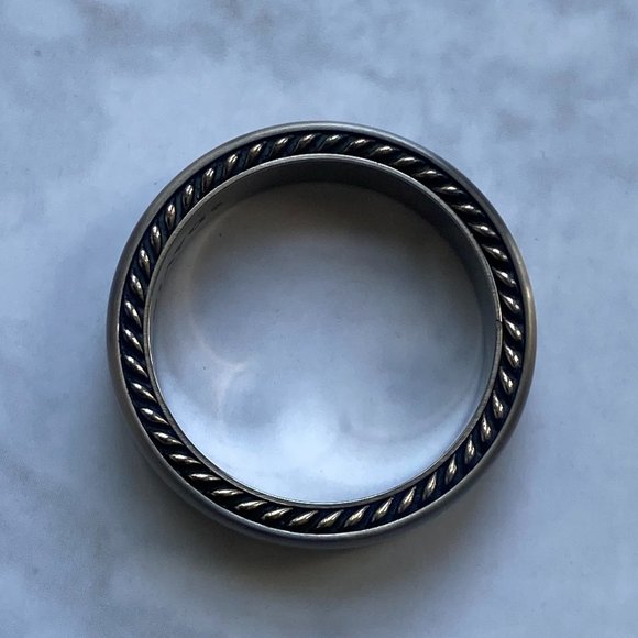 Mens David Yurman Streamline Band Ring in Grey Titanium | Size 11 - Picture 3 of 6